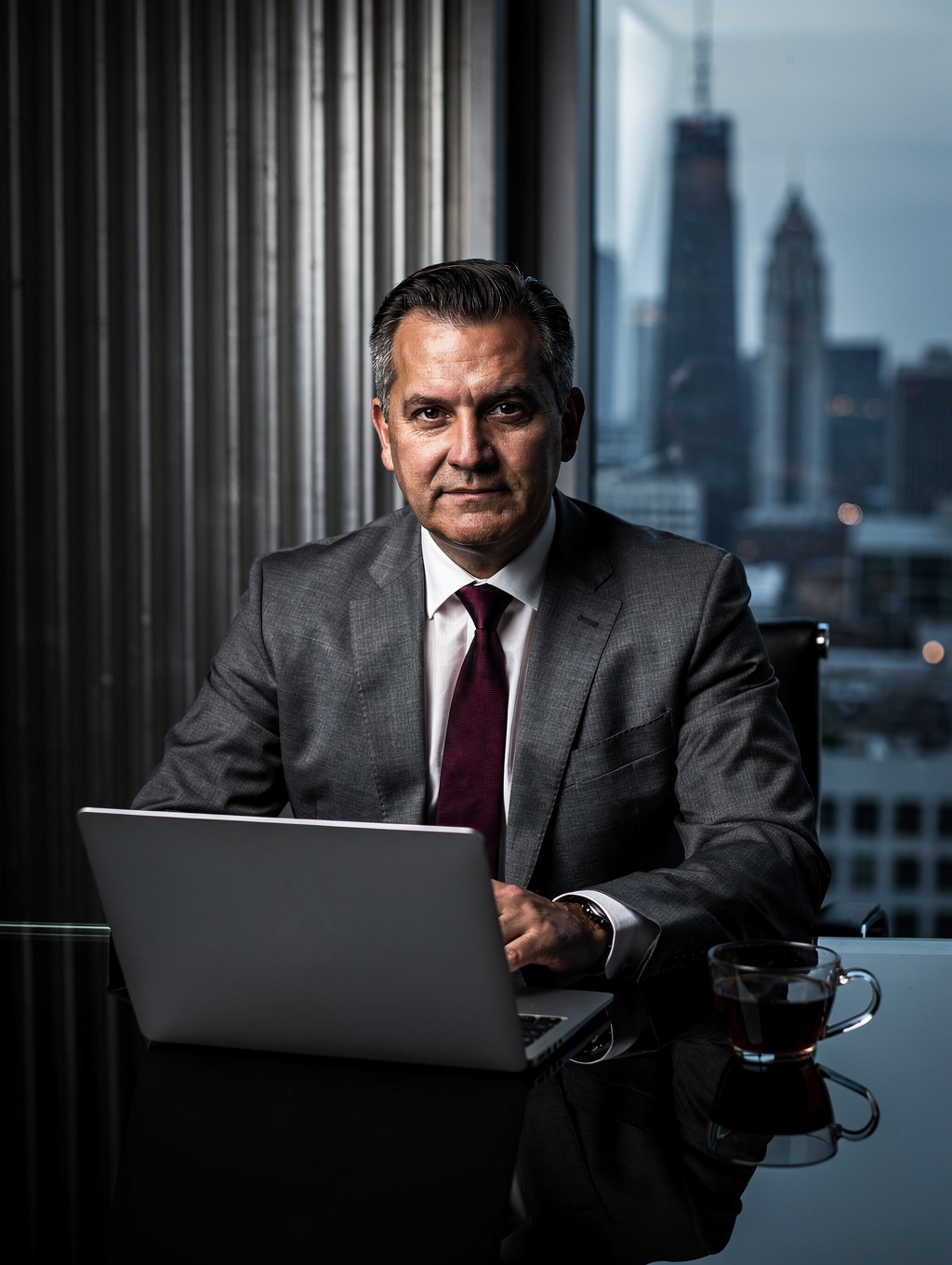 Corporate executive in a modern office setting